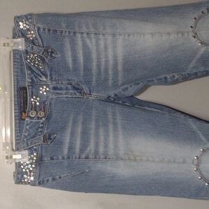 PARASUCO jeans vintage Y2K flared unique bedazzled studded jeans size 32